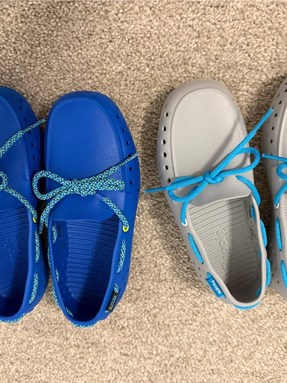 Kids' Blue and Gray Loafer Slip-On Shoes